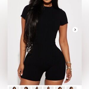 Chic Black Ribbed Women's Bodysuit‎